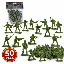50x Toy Soldiers Green Plastic