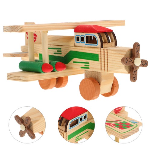 Wood plane toy kids - plane,